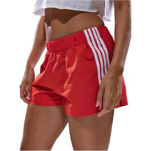 imageSOLY HUX Womens Summer Side Striped Mini Shorts Elastic Waist Lounge Workout Loose Short PantsRed Striped