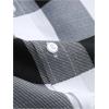 imageSOLY HUX Mens Basic Short Sleeve Plaid Shirts Button Down Collared Shirt Casual Work Business TopsBlack and White