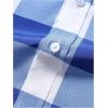 imageSOLY HUX Mens Basic Short Sleeve Plaid Shirts Button Down Collared Shirt Casual Work Business TopsBlue and White