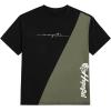 imageSOLY HUX Mens Color Block Letter Graphic Tops Short Sleeve T Shirt Summer Tee TopBlack and Green