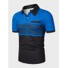 imageSOLY HUX Mens Golf Shirts Short Sleeve Striped Collared T Shirt Casual Work ShirtsBlack and Blue
