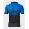imageSOLY HUX Mens Golf Shirts Short Sleeve Striped Collared T Shirt Casual Work ShirtsBlack and Blue