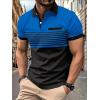 imageSOLY HUX Mens Golf Shirts Short Sleeve Striped Collared T Shirt Casual Work ShirtsBlack and Blue