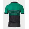imageSOLY HUX Mens Golf Shirts Short Sleeve Striped Collared T Shirt Casual Work ShirtsBlack and Green