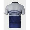 imageSOLY HUX Mens Golf Shirts Short Sleeve Striped Collared T Shirt Casual Work ShirtsBlue and Grey
