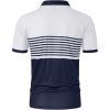 imageSOLY HUX Mens Golf Shirts Short Sleeve Striped Collared T Shirt Casual Work ShirtsBlue and White