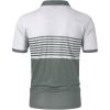 imageSOLY HUX Mens Golf Shirts Short Sleeve Striped Collared T Shirt Casual Work ShirtsGrey Green