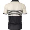 imageSOLY HUX Mens Golf Shirts Short Sleeve Striped Collared T Shirt Casual Work ShirtsKhaki and Black