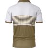 imageSOLY HUX Mens Golf Shirts Short Sleeve Striped Collared T Shirt Casual Work ShirtsMulti Brown