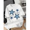 imageSOLY HUX Mens Graphic Short Sleeve Tees Letter Print Drop Shoulder T Shirts Summer Tee TopWhite Star
