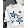 imageSOLY HUX Mens Graphic Short Sleeve Tees Letter Print Drop Shoulder T Shirts Summer Tee TopWhite Star