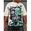 imageSOLY HUX Mens Graphic Tee Shirt Y2k Novelty Printed Short Sleeve Crew Neck Tops StreetwearBeige Green Graphic