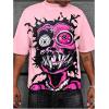 imageSOLY HUX Mens Graphic Tee Shirt Y2k Novelty Printed Short Sleeve Crew Neck Tops StreetwearPink Graphic