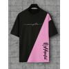 imageSOLY HUX Mens Graphic Tee Tops Vintage Letter Print Short Sleeve Crewneck Casual Summer T ShirtsBlack and Pink