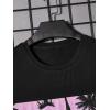 imageSOLY HUX Mens Letter Graphic Tees T Shirts Round Neck Short Sleeve Summer TopsBlack Tropical
