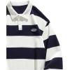 imageSOLY HUX Mens Striped Print Sweatshirts Long Sleeve Collared Preppy Shirts Half Placket Tops Fall OutfitsBlue and White