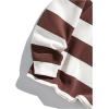 imageSOLY HUX Mens Striped Print Sweatshirts Long Sleeve Collared Preppy Shirts Half Placket Tops Fall OutfitsBrown and White