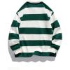 imageSOLY HUX Mens Striped Print Sweatshirts Long Sleeve Collared Preppy Shirts Half Placket Tops Fall OutfitsGreen and White
