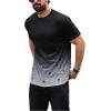 imageSOLY HUX Mens T Shirt Graphic Ombre Shirt Top Crew Neck Short Sleeve Tropical Print Casual TeesBlack and White