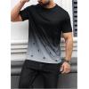 imageSOLY HUX Mens T Shirt Graphic Ombre Shirt Top Crew Neck Short Sleeve Tropical Print Casual TeesBlack and White