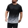 imageSOLY HUX Mens T Shirt Graphic Ombre Shirt Top Crew Neck Short Sleeve Tropical Print Casual TeesBlack and White