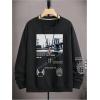 imageSOLY HUX Sweatshirts for Men Letter Graphic Crew Neck Long Sleeve Drop Shoulder Pullover TopBlack Letter Graphic