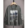 imageSOLY HUX Sweatshirts for Men Letter Graphic Crew Neck Long Sleeve Drop Shoulder Pullover TopGrey Letter Graphic