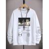 imageSOLY HUX Sweatshirts for Men Letter Graphic Crew Neck Long Sleeve Drop Shoulder Pullover TopWhite Letter