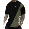 imageSOLY HUX Mens Color Block Letter Graphic Tops Short Sleeve T Shirt Summer Tee TopBlack and Green