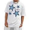 imageSOLY HUX Mens Graphic Short Sleeve Tees Letter Print Drop Shoulder T Shirts Summer Tee TopWhite Star