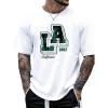 imageSOLY HUX Mens Graphic T Shirts Letter Print Short Sleeve Round Neck Casual Tees TopsWhite Letter