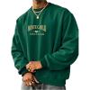 imageSOLY HUX Mens Letter Graphic Sweatshirt Crewneck Drop Shoulder Long Sleeve Casual Pullover TopsDark Green Letter