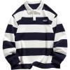 imageSOLY HUX Mens Striped Print Sweatshirts Long Sleeve Collared Preppy Shirts Half Placket Tops Fall OutfitsBlue and White