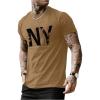 imageSOLY HUX Mens Summer Tops Letter Graphic Tees Crew Neck Short Sleeve Casual T ShirtsKhaki Letter