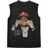 imageSOLY HUX Mens Vintage Graphic Tank Tops Crew Neck Sleeveless Cut Off Shirts StreetwearBlack Graphic
