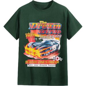 imageSOLY HUX Mens Graphic Tee Tops Vintage Letter Print Short Sleeve Crewneck Casual Summer T ShirtsGreen Red Multi