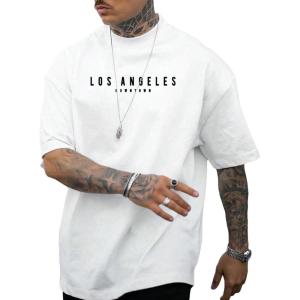 imageSOLY HUX Mens Letter Graphic Tees T Shirts Round Neck Short Sleeve Summer TopsWhite Letter Print