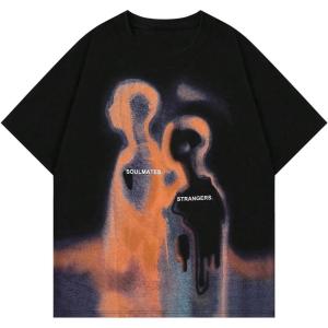 imageSOLY HUX Mens Oversized Graphic Tees Crew Neck Short Sleeve Vintage Streetwear T Shirt TopsBlack Figure Printed