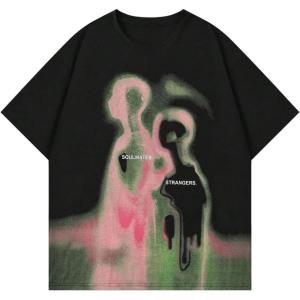 imageSOLY HUX Mens Oversized Graphic Tees Crew Neck Short Sleeve Vintage Streetwear T Shirt TopsBlack Graphic Printed