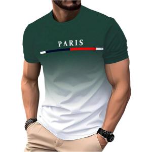 imageSOLY HUX Mens Short Sleeve Crew Neck Cool T Shirts Ombre Tops Graphic Tees Summer OutfitGreen White