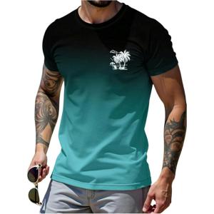 imageSOLY HUX Mens Short Sleeve Graphic Tees Summer Crewneck Top Shirt Beach Vacation TShirtsBlack Green Multi