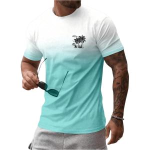 imageSOLY HUX Mens Short Sleeve Graphic Tees Summer Crewneck Top Shirt Beach Vacation TShirtsMint Green Multi