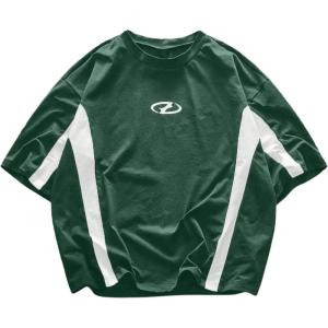 imageSOLY HUX Mens Short Sleeve T Shirts Streetwear Color Block Graphic Tees Unisex Casual Summer TopsGreen Graphic