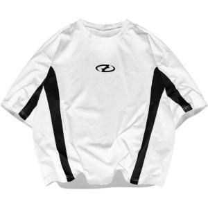 imageSOLY HUX Mens Short Sleeve T Shirts Streetwear Color Block Graphic Tees Unisex Casual Summer TopsWhite Graphic