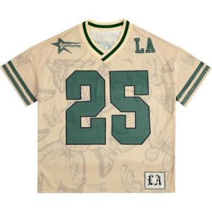 imageSOLY HUX Mens Summer Jersey Shirts Short Sleeve V Neck Graphic Tees Sports Baggy TShirt TopsBeige Dark Green