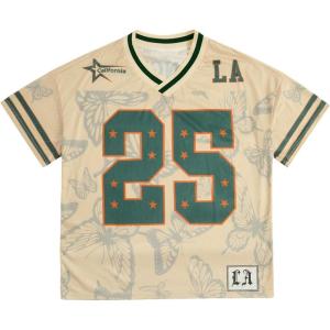 imageSOLY HUX Mens Summer Jersey Shirts Short Sleeve V Neck Graphic Tees Sports Baggy TShirt TopsBeige Green Star