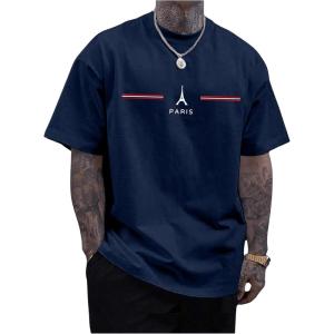 imageSOLY HUX Mens T Shirts Letter Graphic Tees Crew Neck Short Sleeve Summer TopsDark Blue Letter