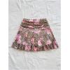 imageSOLY HUX Womens Leopard Floral Mesh Mini Skirt Y2k Ruched A Line Flared Summer SkirtsBrown Leopard