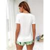 imageSOLY HUX Womens Cute Pajama Set Summer Short Sleeve Tshirt Shorts PJ Sets 2 Piece LoungewearWhite and Green