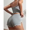 imageSOLY HUX Womens Lace Pajama Set Bow Cami Tops and Split Shorts Sleepwear LoungewearPlain Grey